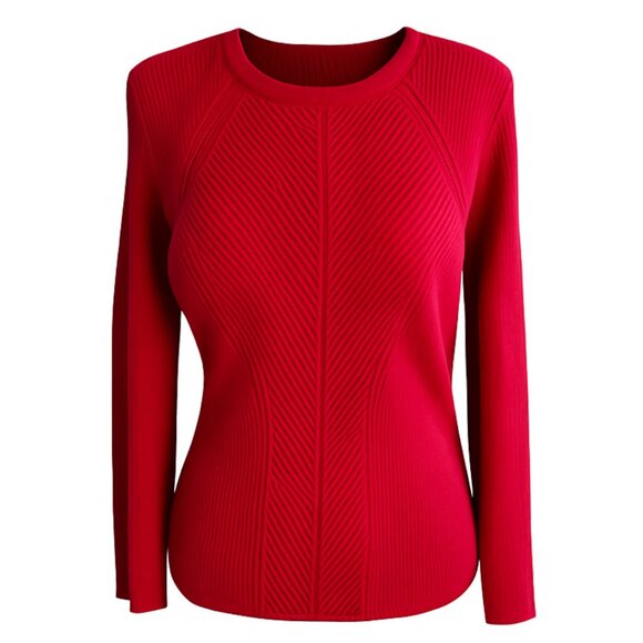 Nine West Red Textured Knit Sweater – Size L/XL - Picture 1 of 6